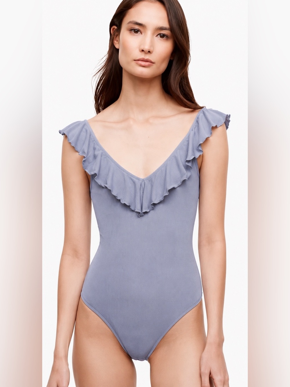 Aritzia Wilfred Danette Bodysuit Blue Size Small